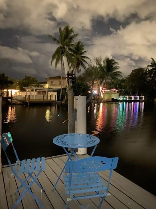 Our Dockside AirBnB at Night