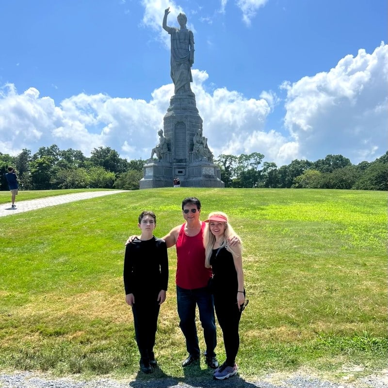 National Monument to the Forefathers - with Father Alex and Mother Oksana