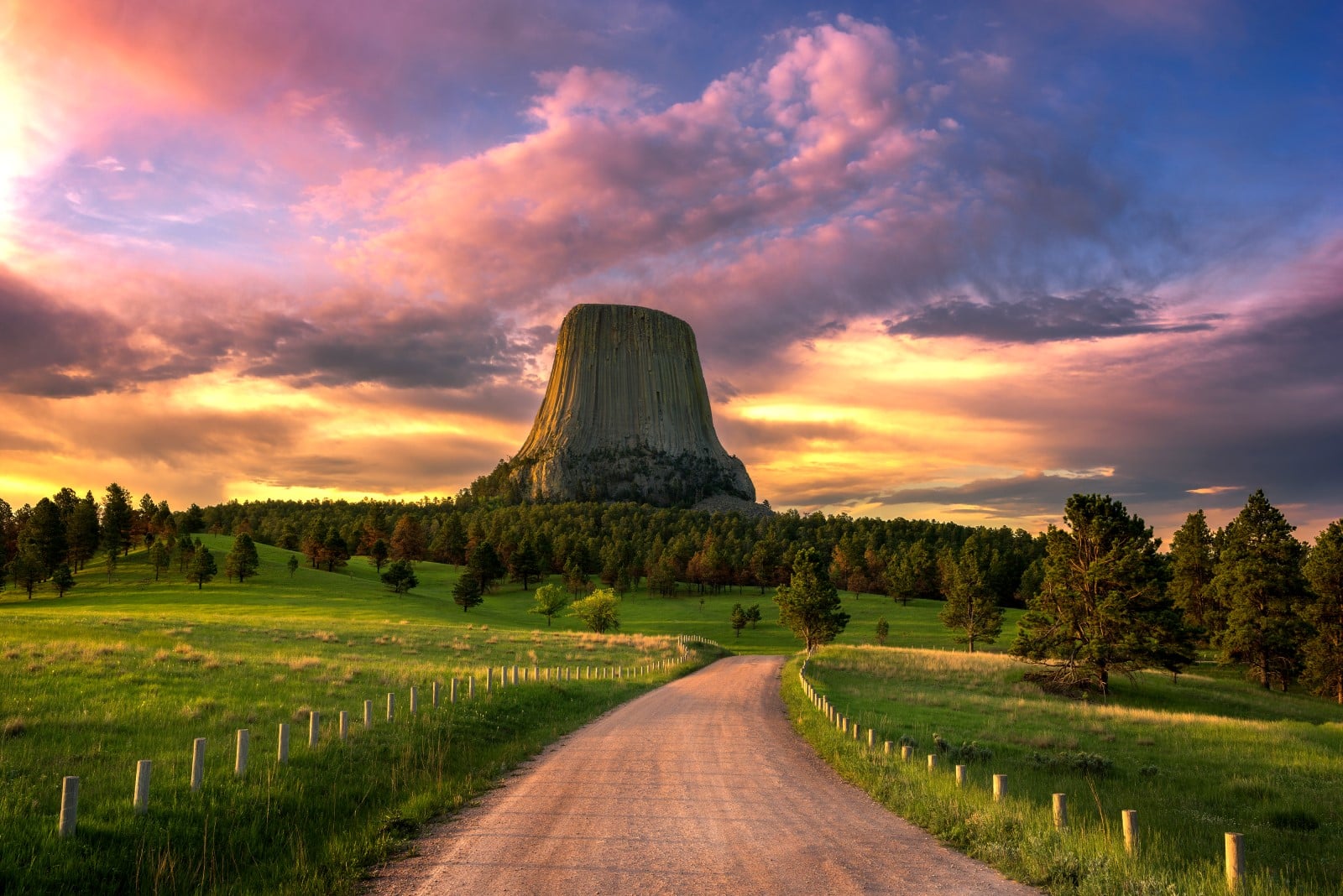 Devils Tower, scenic sunrise, Wyoming